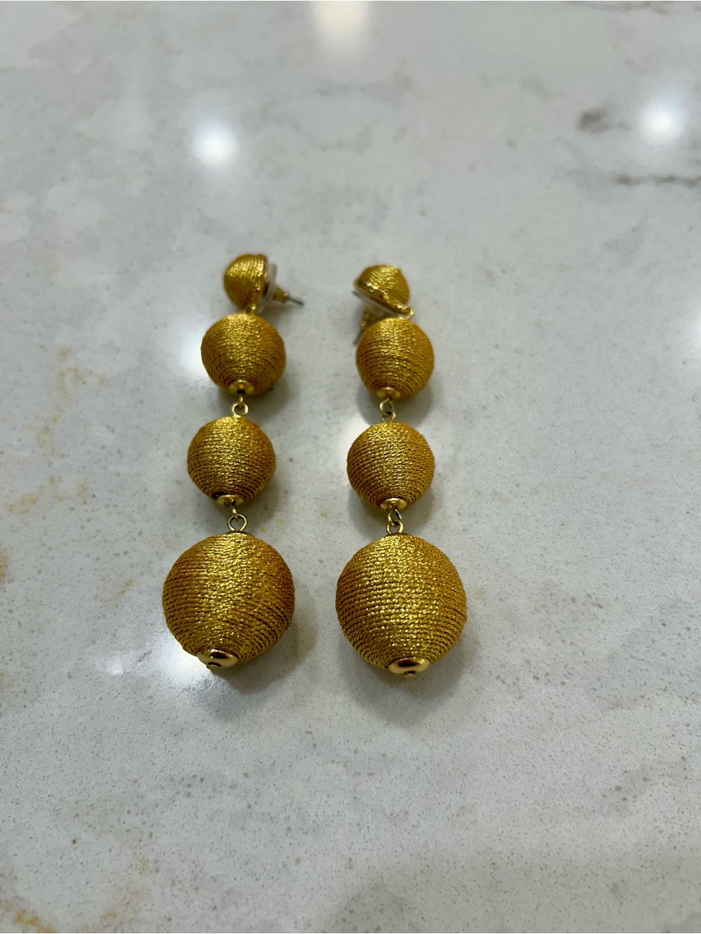 BaubleBar Gold Triple Orb Drop Earrings